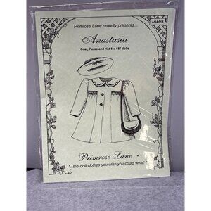 Anastasia Coat Purse & Hat Sewing Pattern for 18" Dolls by Primrose Lane 1998